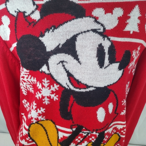 Disney Mickey Mouse Women's Size XL Santa Christmas Sweater Holiday Winter - Picture 4 of 12
